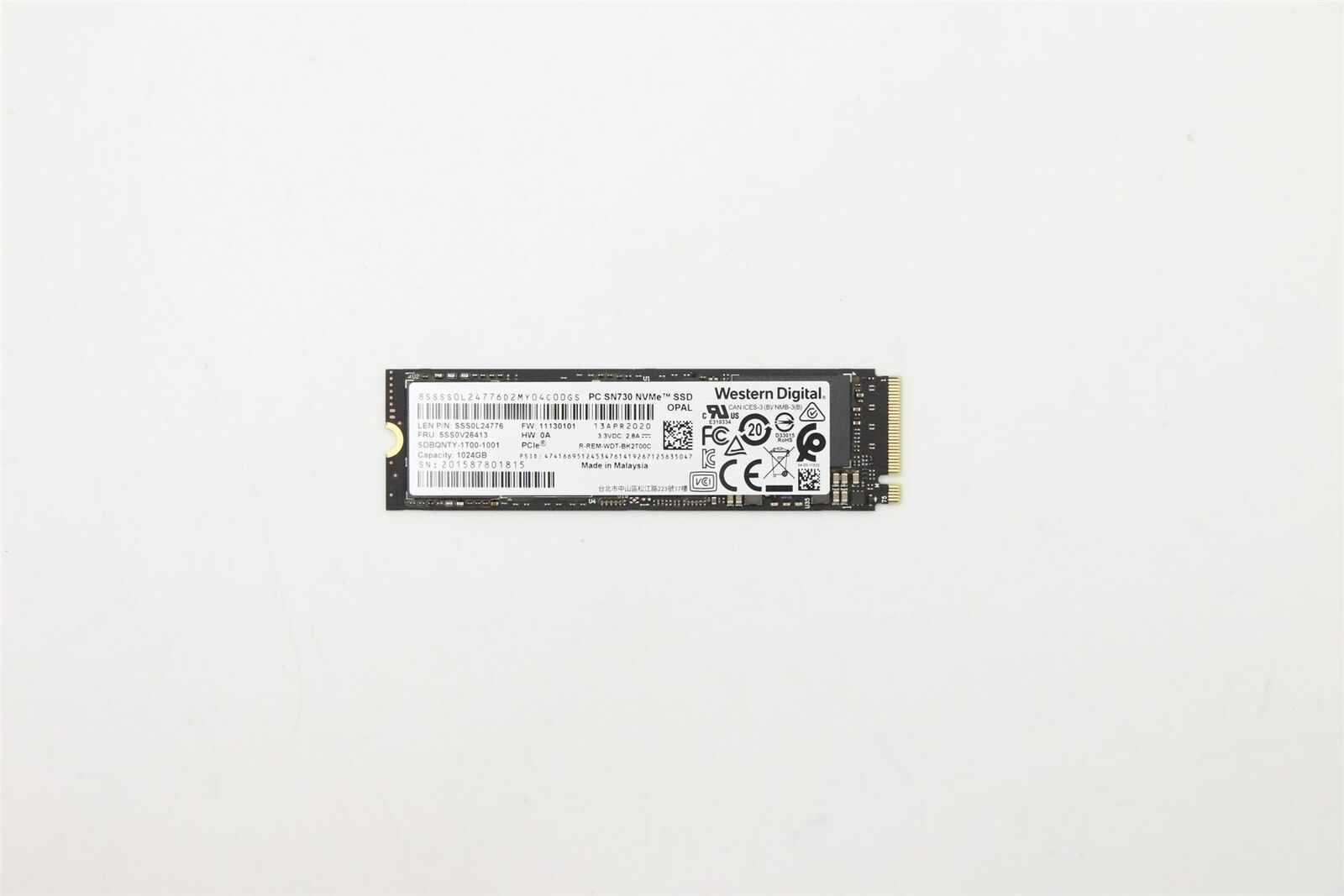 Lenovo 5SS0V26413 Lenovo SSD M.2 PCIe NVMe FRUSSD 1 TB RoHSWD SN730 1