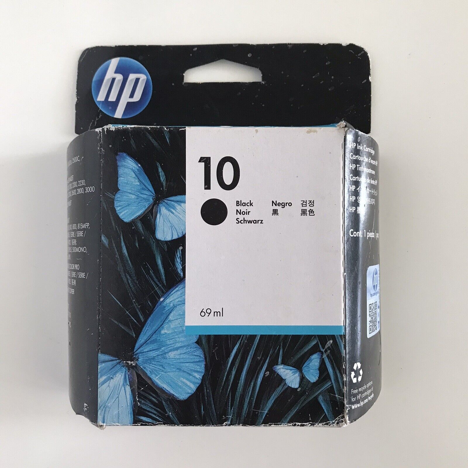 2012 HP 10 Black Ink Cartridge C4844A OfficeJet 9130 Genuine New Sealed Box OEM.