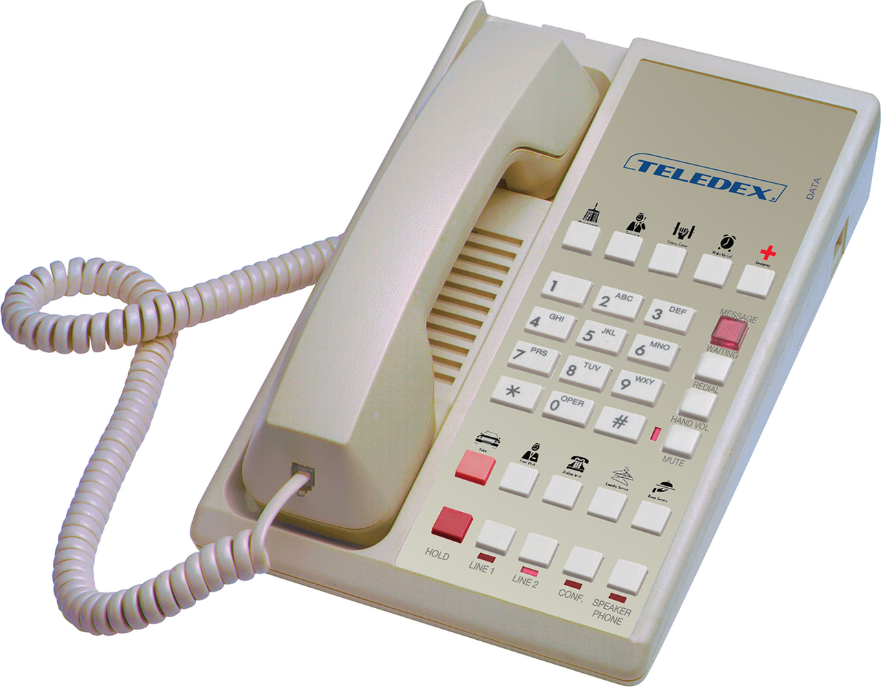 Teledex Diamond L2S-10E 2 Line Guest Room Telephone Ash