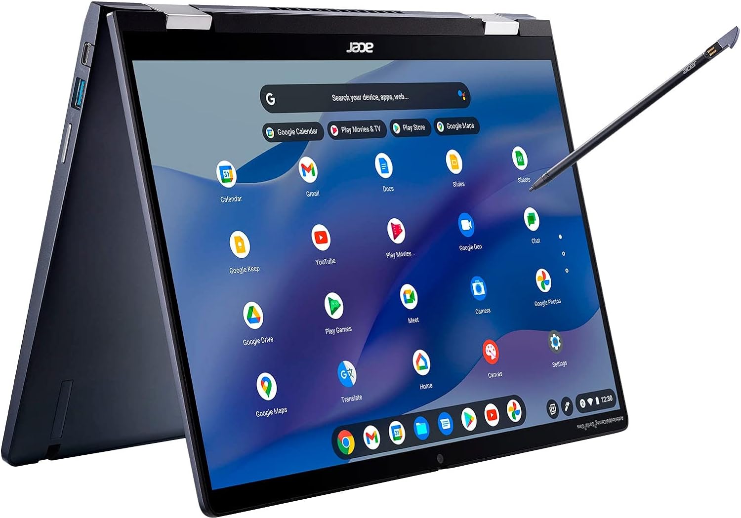 ACER  - LAPTOP CHROMEBOOK SPIN 714 -VISUALIZACION TACTIL 2 EN 1 DE 14 PULGADAS - INTEL EVO CORE I5 - 8 GB - SSD de 256 GB - VIDRIO GORILLA AZUL PIZARRON CON BOLIGRAFOINTEGRADO PARA TABLET