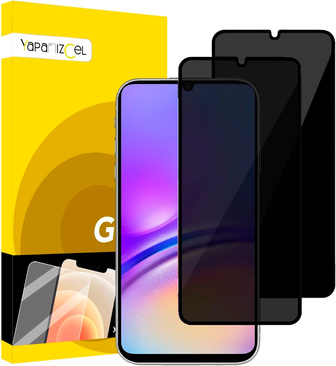 YAPANIZCEL MICA DE PRIVACIDAD PARA SAMSUNG GALAXY A05 2 UNIDADES, MICA CRISTAL TEMPLADO ANTI ESPÍA CRISTAL VIDRIO TEMPLADO (2 MICAS PRIVACIDAD)