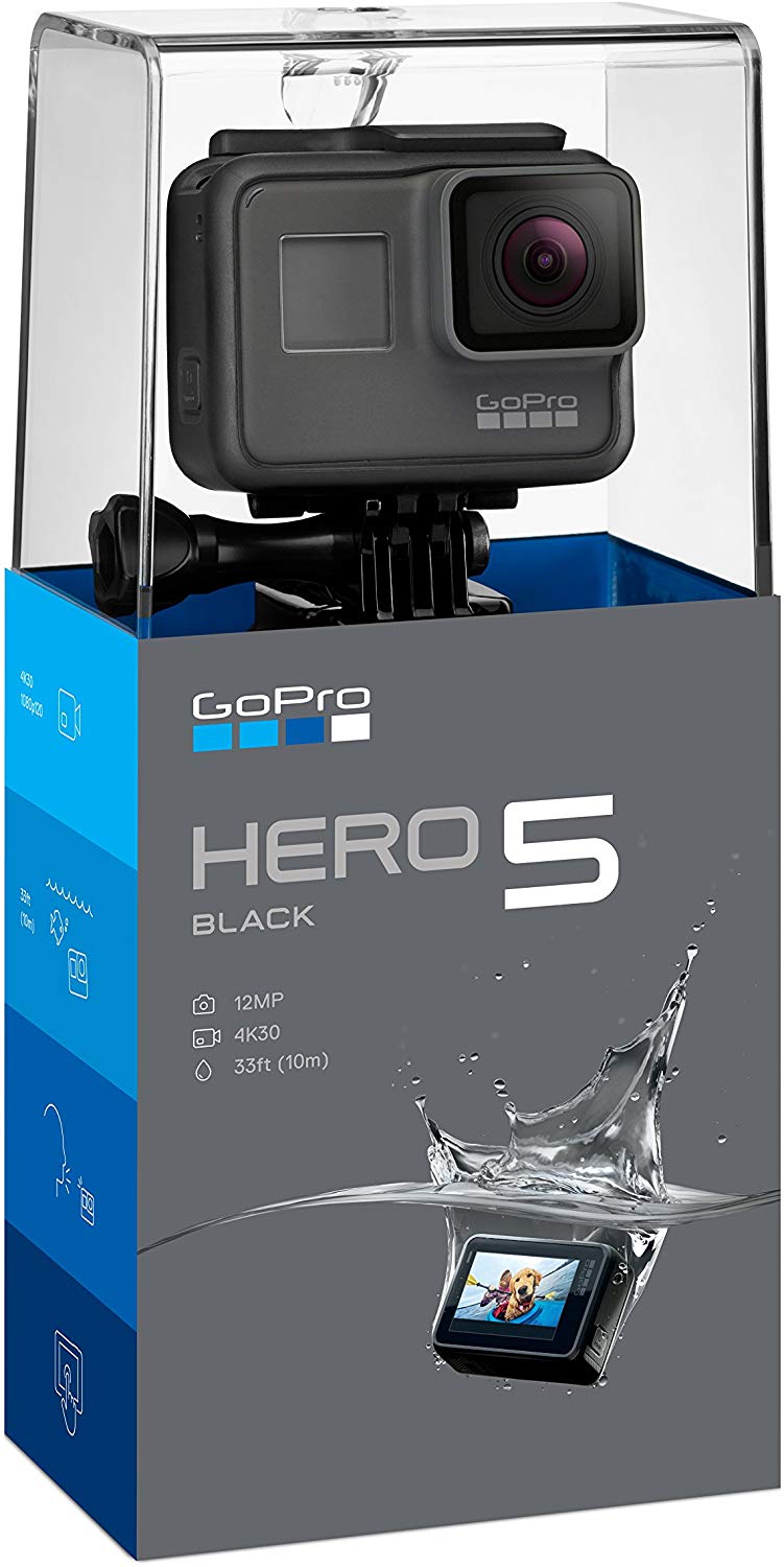 GoPro Hero5 Black — Waterproof Digital Action Camera for Travel with Touch Screen 4K HD Video 12MP Photos