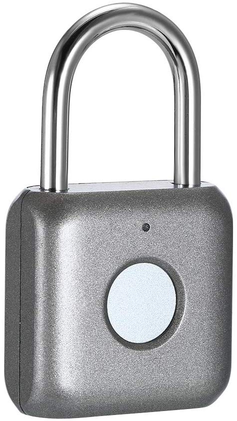 Candado de huella digital de carga USB, eléctrico inteligente impermeable de la huella de la casillero de la caja del gabinete cajón de seguridad candado de seguridad, Gris