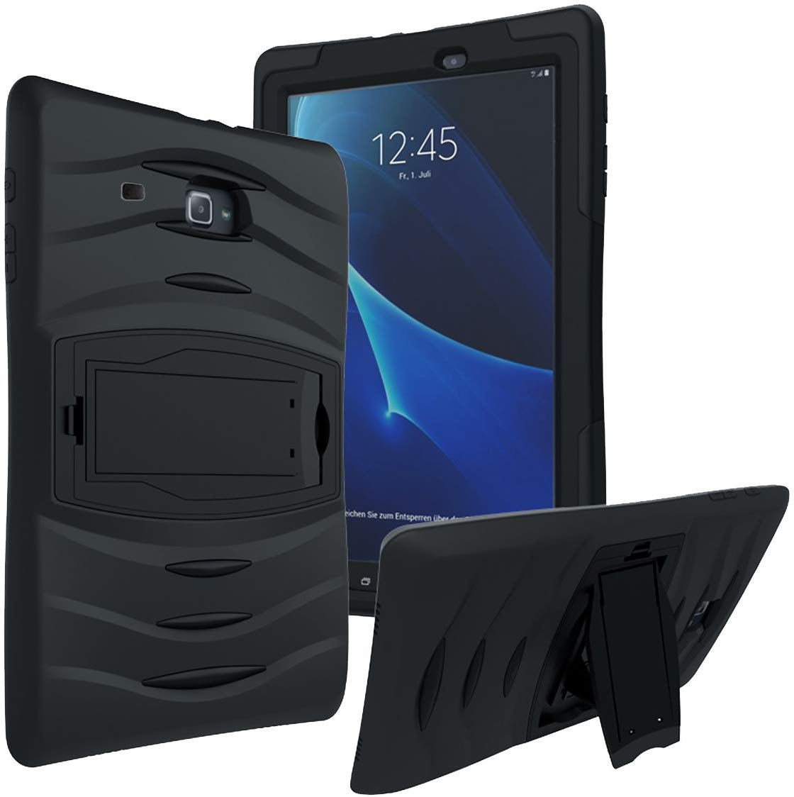 Galaxy Tab A 7.0 SM-T280 2016 Case by KIQ Full-Body Shock Proof Hybrid Heavy Duty Armor Protective Case for Samsung Tab A 7-inch T280 T285 (Armor Black)