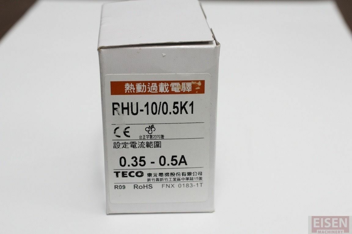 TECO RHU-10/0.5K1 thermal overload relay, Amp Range:0.35~0.5A,TAIAN RH-10E/0.37C