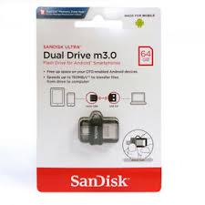 MEMORIA USB SANDISK ULTRA DUAL DRIVE M3.0, 64GB, USB 3.0, GRIS