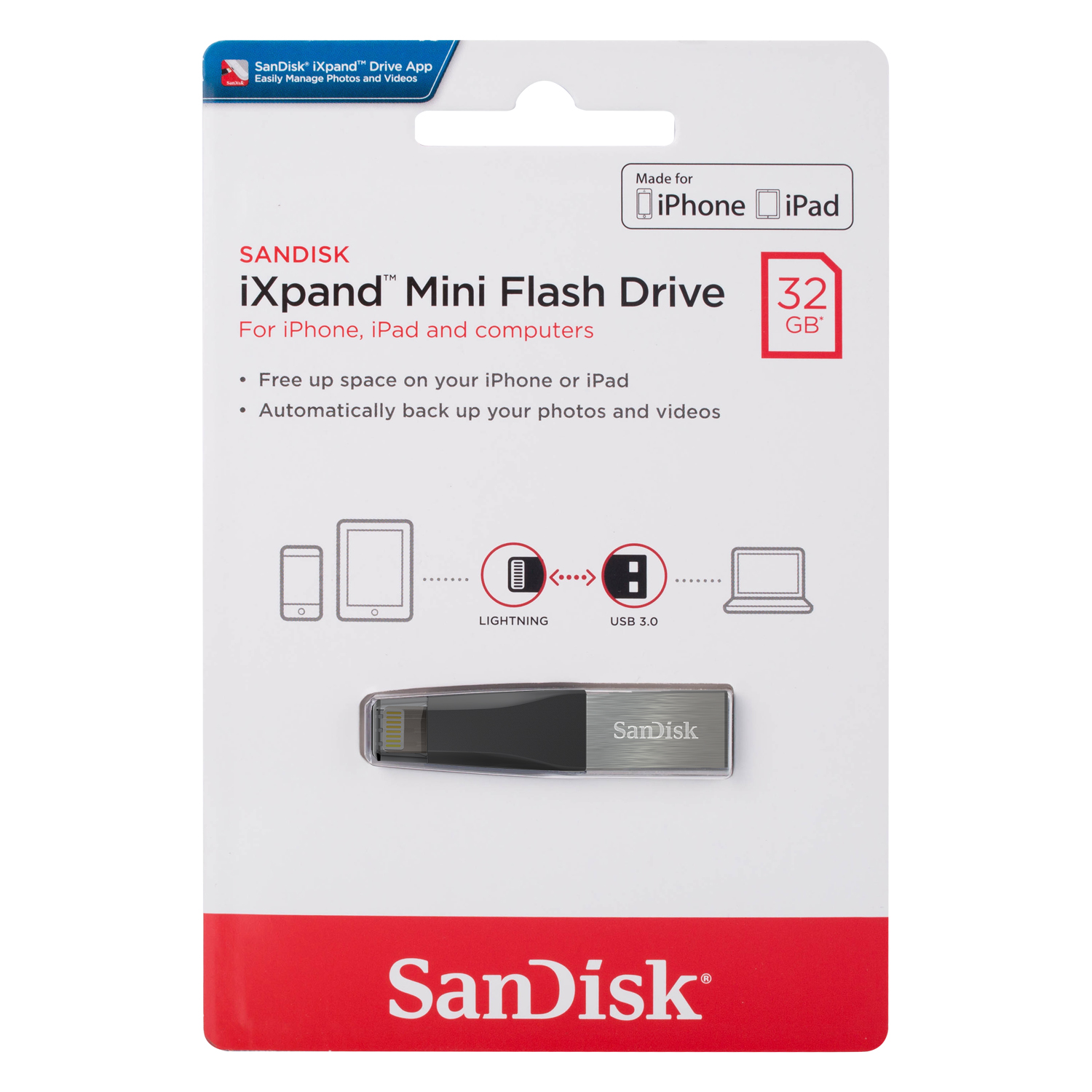 Sandisk iXPAND 32 GB Mini unidad flash USB 3.0 SDIX40N 032G