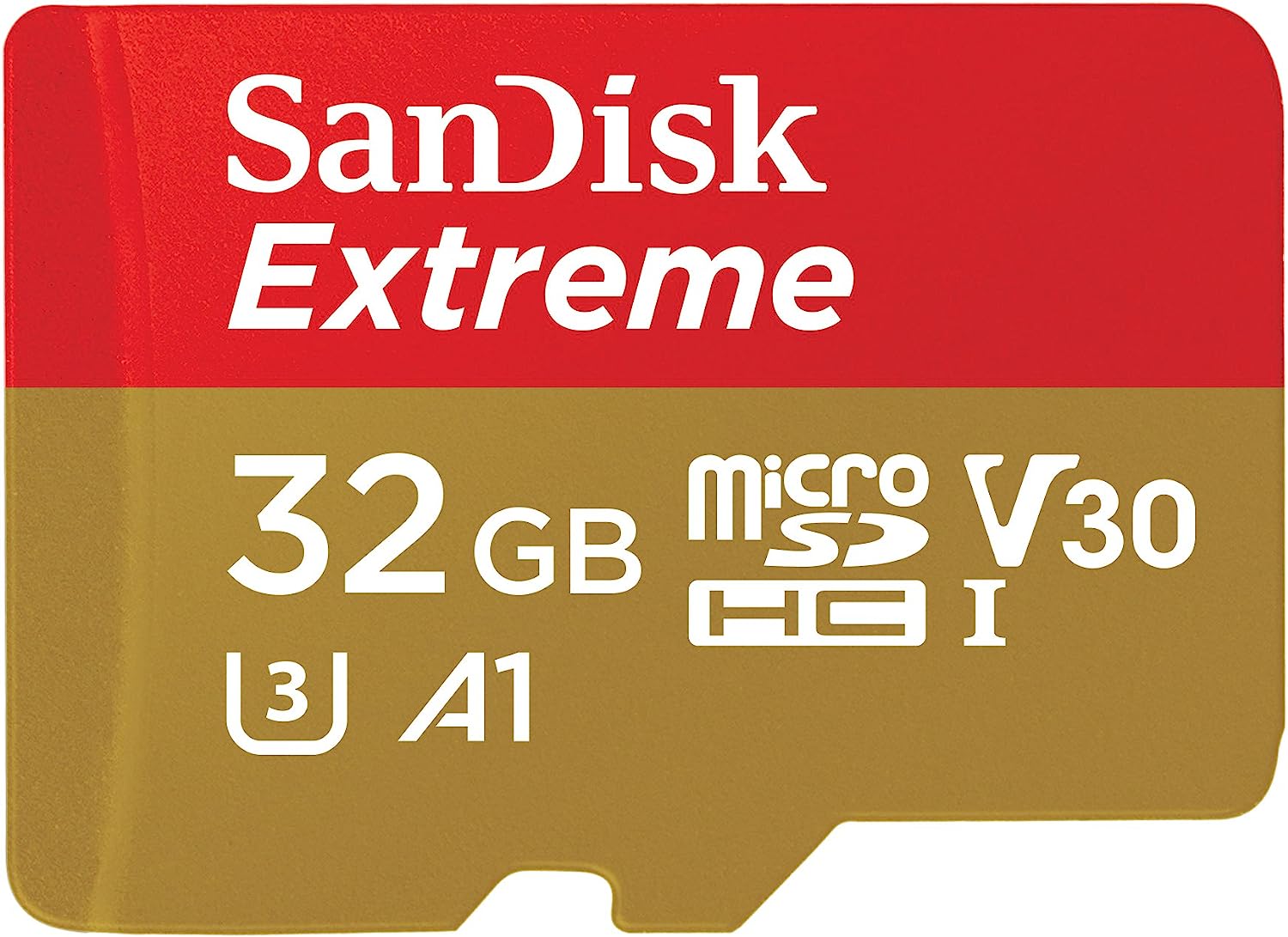 SanDisk Memoria MicroSDHC/SDXC Extreme para ActionCam, 32GB, U3 C10 A1 V30, Máx. 100/60MB/s Lec/Esc, con Adaptador SD (SDSQXAF-032G-GN6AA)