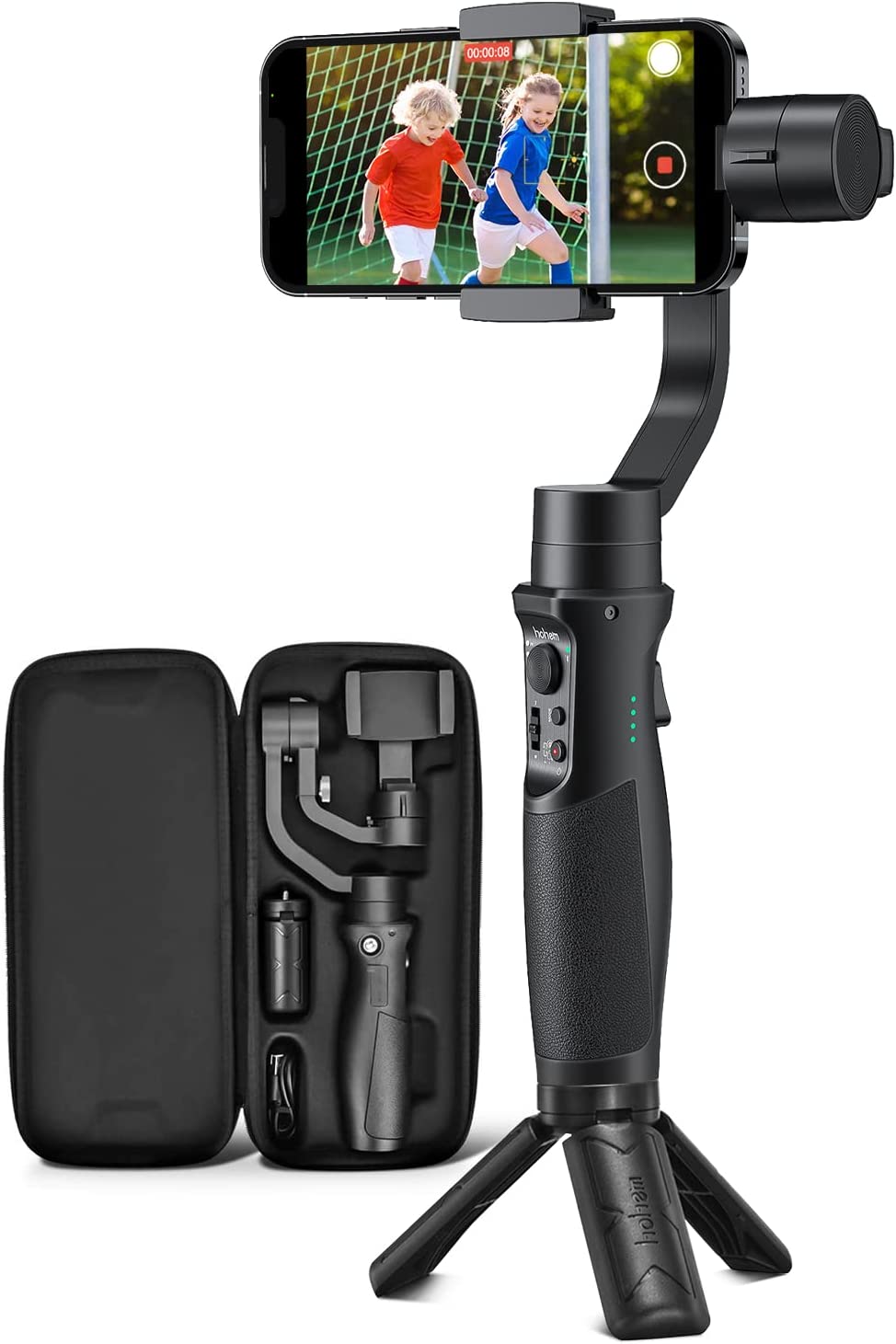 Estabilizador de cardán para teléfono inteligente, cardán de 3 ejes para Android y iPhone 13,12,11 PRO MAX, estabilizador para grabación de video con seguimiento de rostro/objetos, rotación automática de 600 ° - Hohem iSteady Mobile Plus