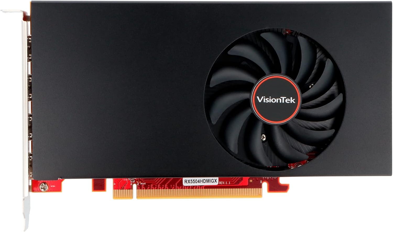 VISIONTEK RADEON RX 550 - TARJETA GRÁFICA PARA MONITOR GDDR5 4K DE 4 GB, 4 SALIDAS HDMI, RADEON FREESYNC 2, PCI EXPRESS 3.0, DIRECTX 12, ALIMENTADO POR CAMIÓN - 901459