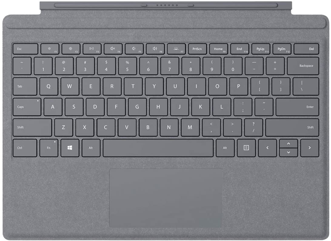 Microsoft Surface Pro Signature Type Cover Keyboard, English - Alcantara Material, Platinum Color - FFQ-00141