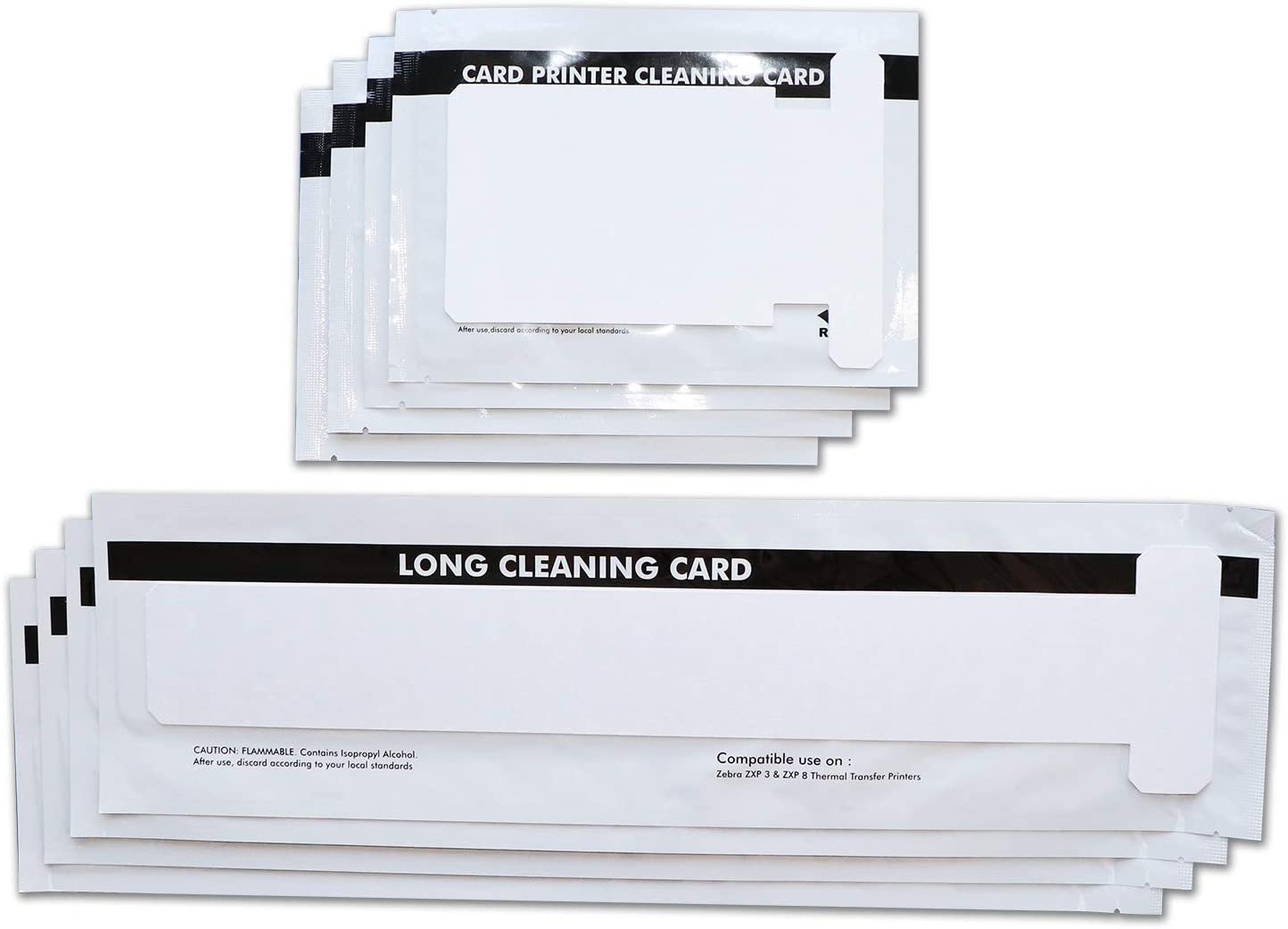 Kit de limpieza para ZEBRA Serie 1 y 3 paquete de 4 cortas T y 4 largas CK-105999-301