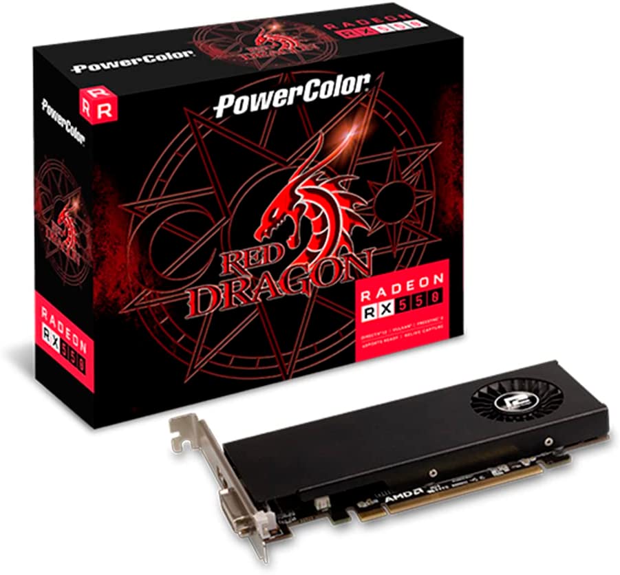 PowerColor Red Dragon AMD Radeon RX 550 4GB GDDR5 Tarjeta gráfica de Perfil bajo
