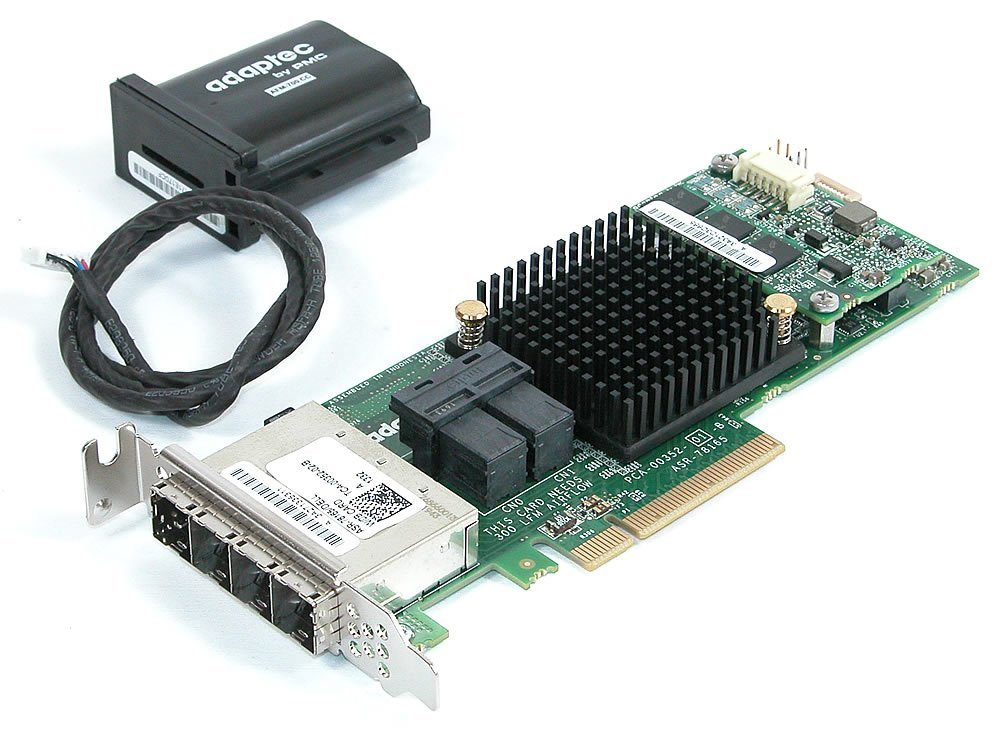 Adaptec ASR-78165 de Dell 0KT1V 1 GB 24 Puerto Mini-SAS RAID SATA 6Gb/s