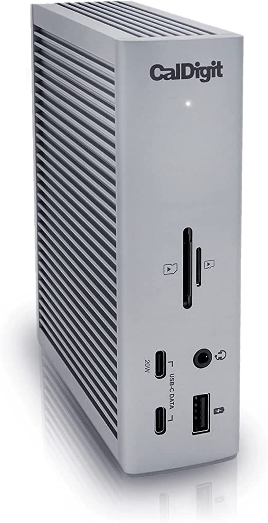 CalDigit TS4 Thunderbolt 4 Dock - 18 puertos, carga de 98 W, 3 Thunderbolt 4 40 Gb/s, 5 x USB-A, 3 x USB-C (10 Gb/s), 2.5 GbE, pantallas individuales 8K o dobles 6K 60 Hz, Mac, PC, cromo compatible con cable de 0.8 m