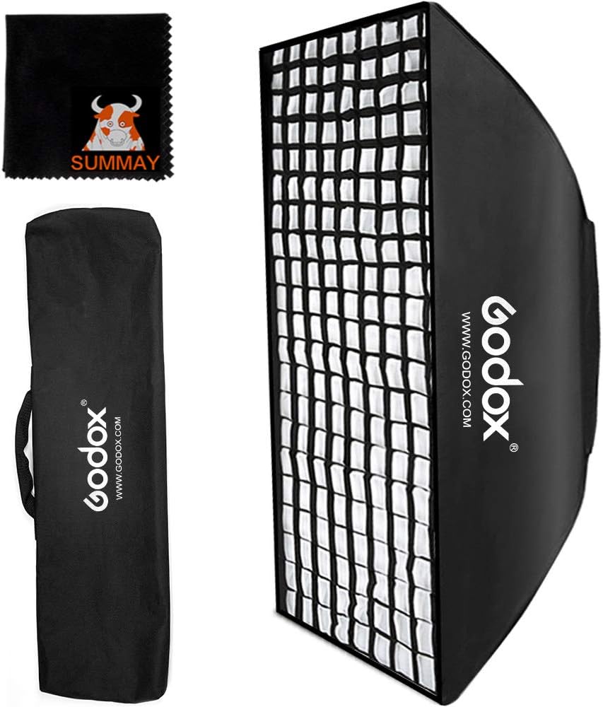 Godox FotoStudio Softbox Godox Speedlite Softbox 60x90 - Luz rectangular para fotografía con cuadrícula Bowens para retrato producto fotografía flash estudio (SB-FW6090)