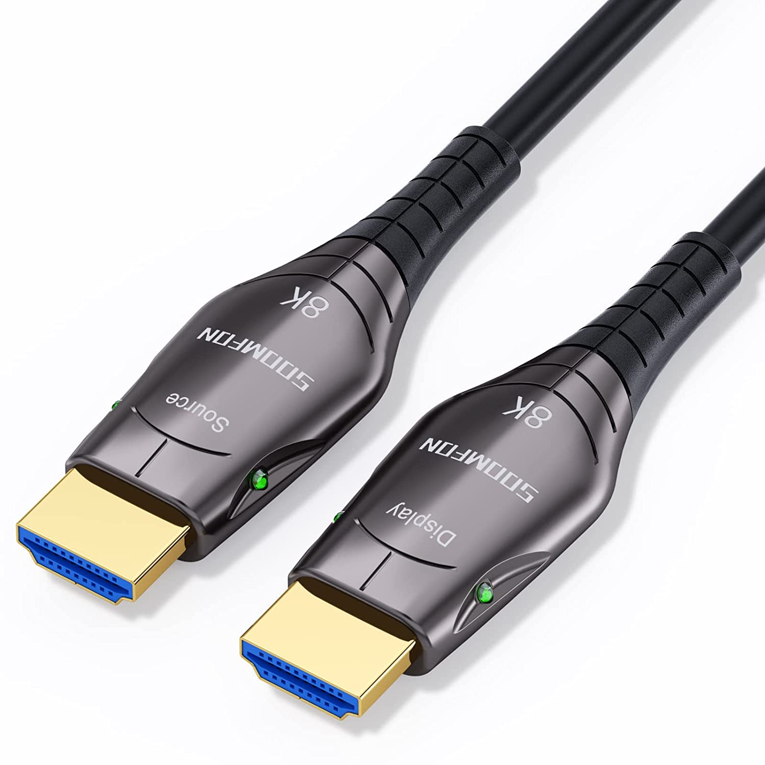 SOOMFON Cable HDMI de fibra óptica 8K de 30 pies de largo HDMI 2.1 de alta velocidad 4K a 120Hz 8K a 60Hz HDR, HDR10, HDCP 2.2, eARC 3D compatible con Roku TV, HDTV y más (10 metros)