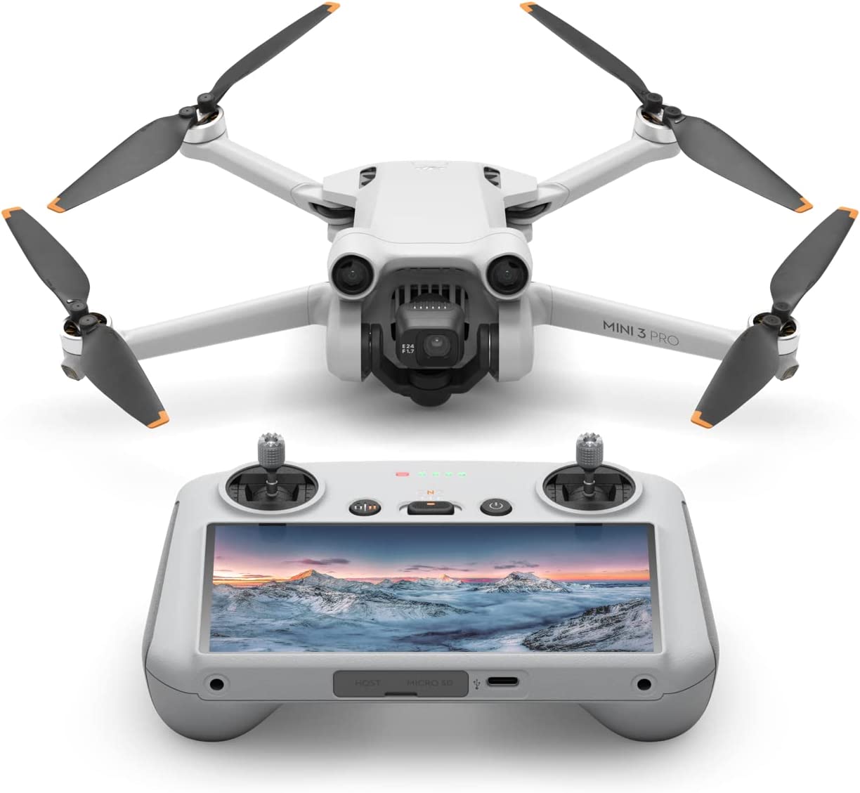 DJI Mini 3 Pro (DJI RC), Dron ligero y plegable con vídeo 4K/60 fps, fotos de 48 MP, 34 min de tiempo de vuelo, detección de obstáculos tridireccional, perfecto para fotografía aérea, Gray