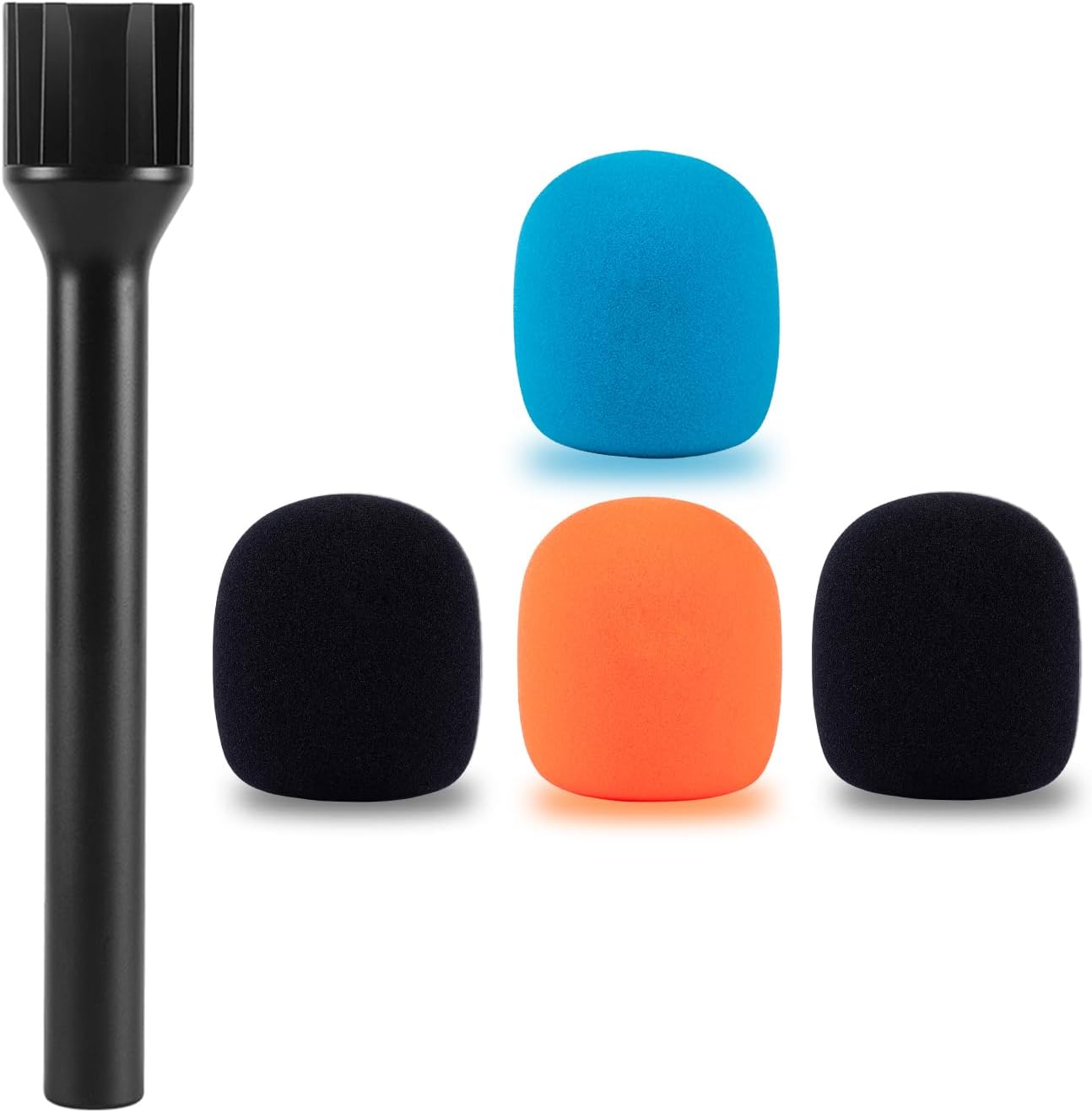 CaTeFo Interview GO - Adaptador de mano para micrófono para RODE Wireless GO GO II DJI Mic Lark Max y otros micrófonos inalámbricos con espumas de color, hilos integrados de 1/4 pulgadas y zapata fría StarRig-C