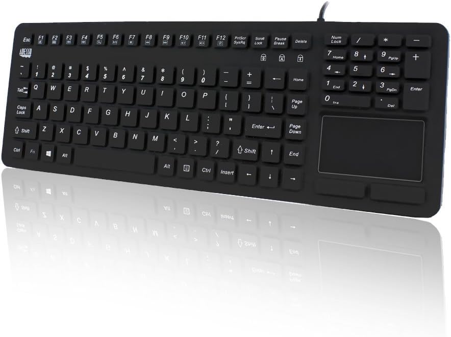 Teclado táctil antimicrobiano impermeable Adesso AKB-270UB - Slim Touch 270