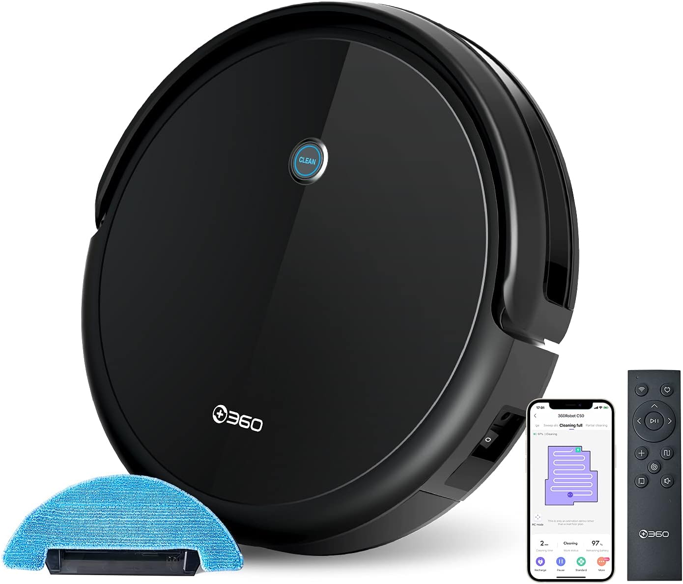 + 360 C50 ROBOT ASPIRADORA Y FREGONA, 2600 PA, LIMPIEZA ZIGZAG, LIMPIEZA PROGRAMADA, EDGE
EDGE, SPOT, LIMPIEZA , PROFUNDA, FUNCIONA CON ALEXA Y GOOGLE ASSTANMT, NEGRO
