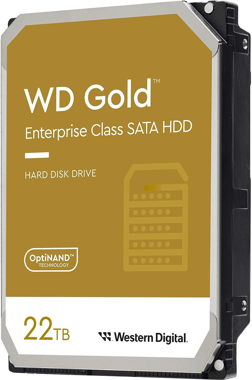 Western Digital Disco duro interno SATA de 22 TB WD Gold de clase empresarial - 7200 RPM, SATA 6 Gb/s, caché de 512 MB, 3.5 pulgadas - WD221KRYZ