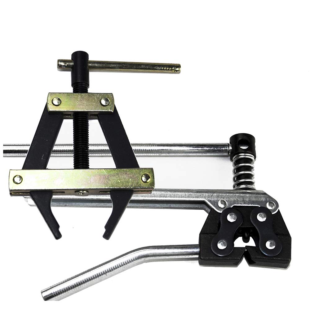 Jeremywell Kit de herramientas de cadena de rodillo para tamaño de cadena #60-100, soporte de cadena/extractor + interruptor/cortador
