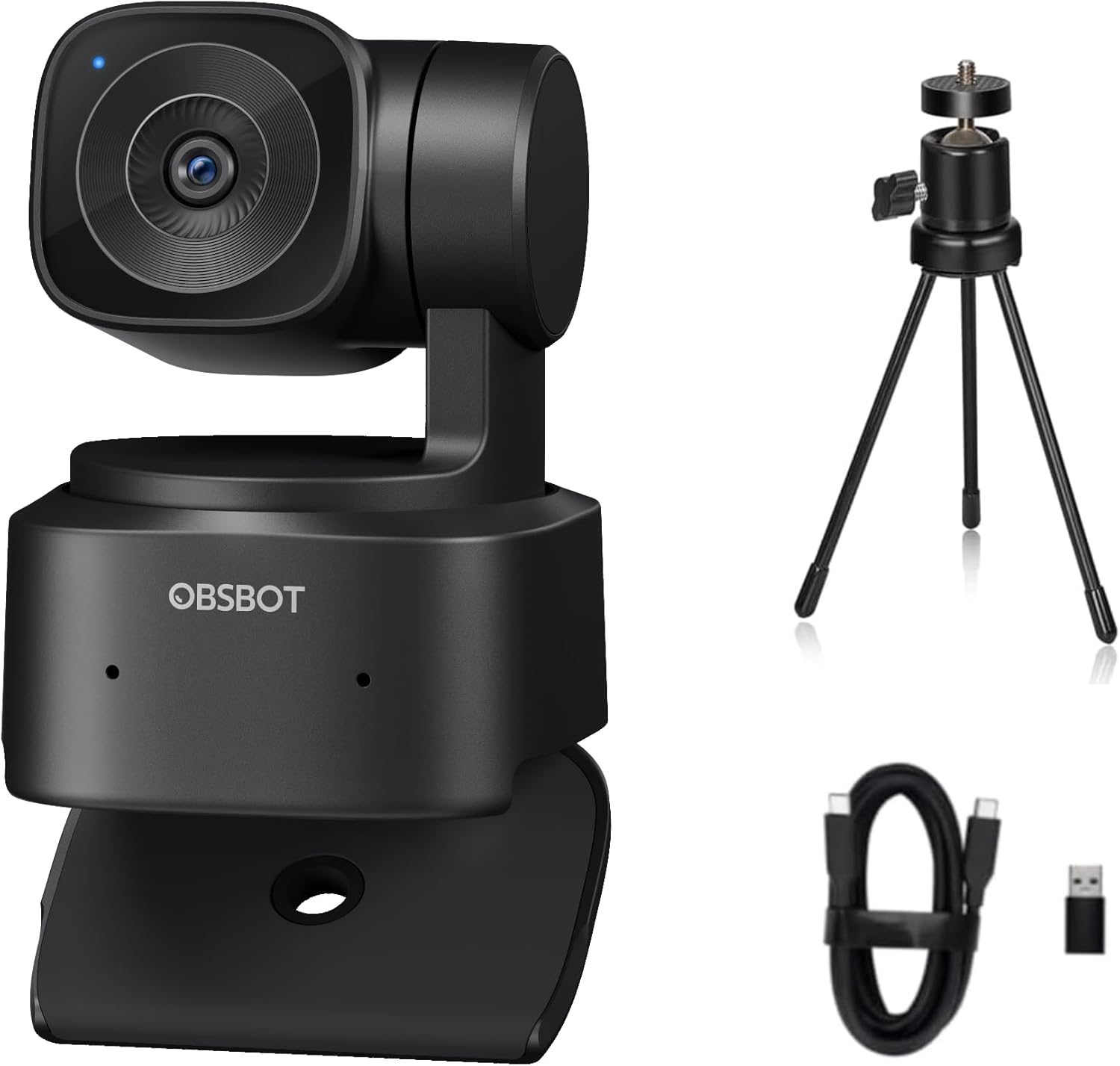 OBSBOT TINY SE CÁMARA WEB-1080P 100FPS-VIDEOLLAMADA CON TRÍPODE, CÁMARA WEB HD PTZ, SENSOR DE 1/2.8 PULGADAS, CONTROL DE GESTOS, ZOOM 4X, PISTA AUTOMÁTICA DE AI, LIVESTREAM PARA VIDEOJUEGOS,