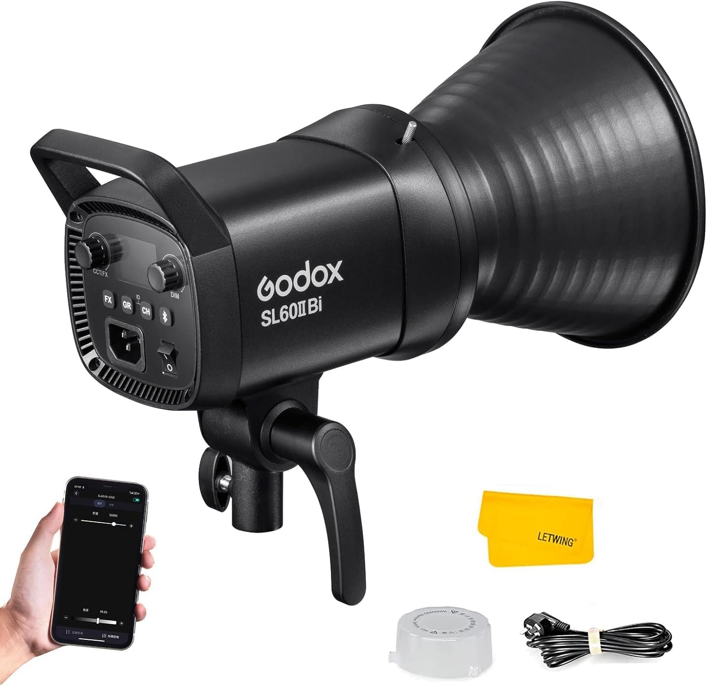 GODOX SL60IIBI LED DE 75 W DE ALTA CALIDAD: POTENTE CUENTA LED DE 75 W QUE OFRECE UN ALTO BRILLO DE LUZ E ILUMINACIÓN ESTABLE