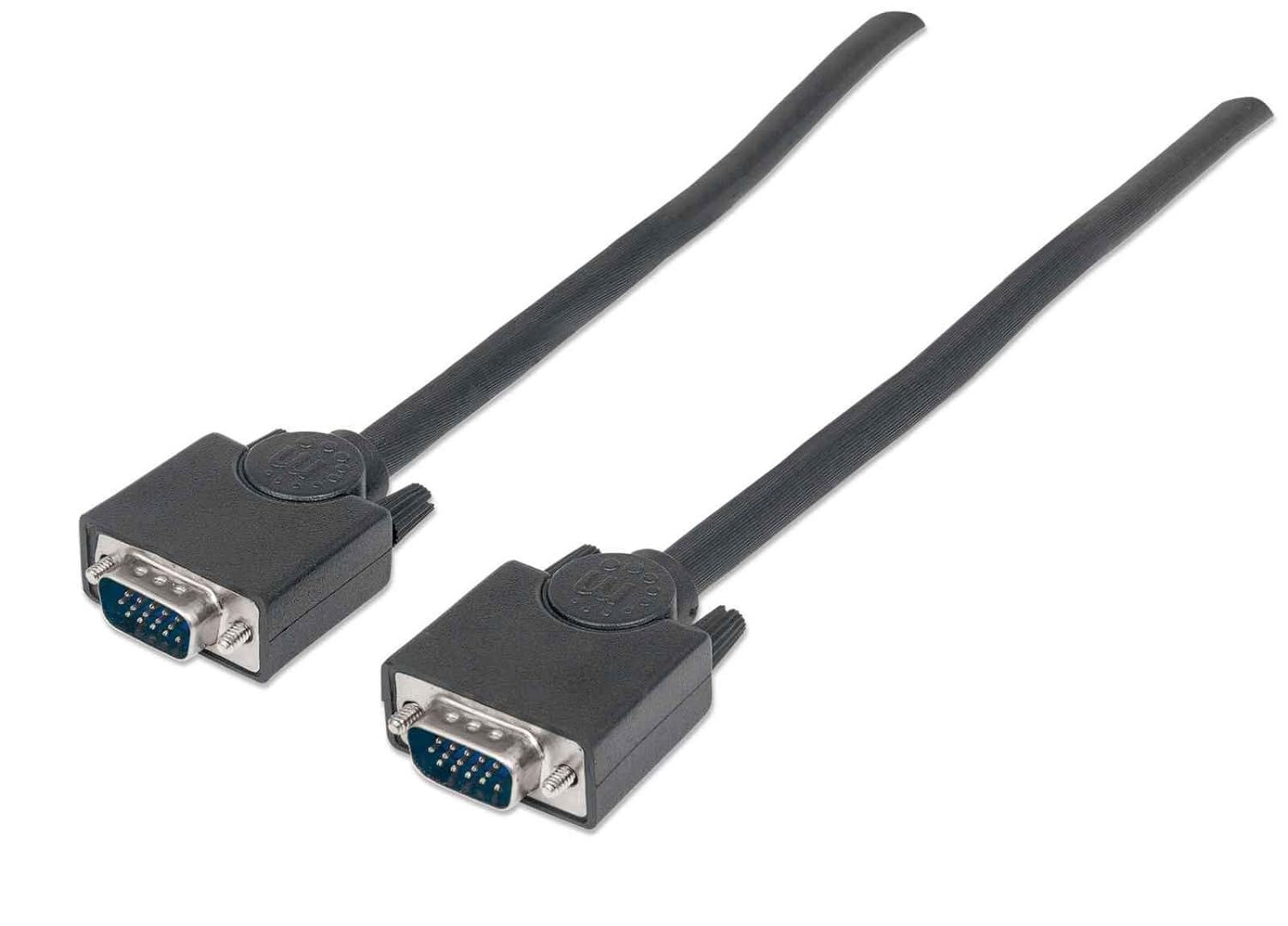 Manhattan 311731 5.9 ft (6 pies) HD15 Macho/HD15 Macho SVGA Cable de Monitor SVGA, Negro