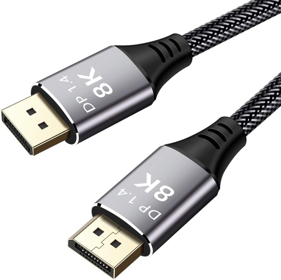 LMYANG 7M CABLE DISPLAYPORT  (DP a DP) 1.4 TASA DE TRANSFERENCIA DE HASTA 32,4 GBPS CON RESOLUCIÓN DE VIDEO DE DE K@60Hz 4k@60/120/144HZ 2K@144/165Hz Y SOPORTE HDR.