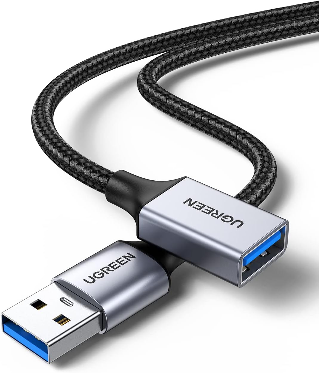 UGREEN Cable Alargador USB 3.0 Cable Extension USB Tipo A Macho a Hembra Extensor 5 Gbps para Ordernador, Disco Duro Externo, Impresora, Ratón, Teclado, Hub, Pendrive, Mando de PS3, VR Gafas, 0.5Metro