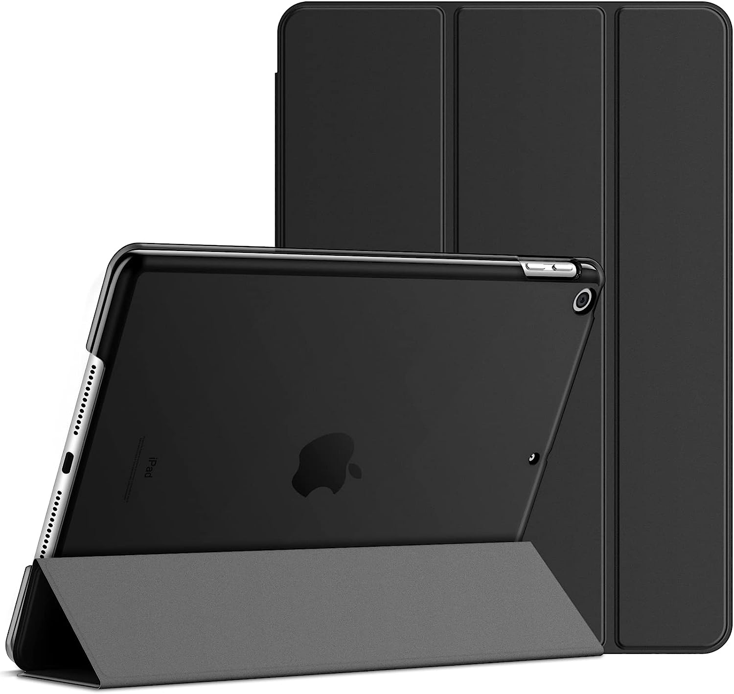 JETECH FUNDA PARA IPAD 9.7 PULGADAS (2018/2017 Modelo, 6.ª/ 5.ª GENERACIÓN), SOPORTE DELGADO CON RESPALDO RÍGIDO CARCASA CON AUTO-SUEÑO / ESTELA ( NEGRO)
