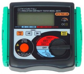 Kyoritsu 3007A Digital Insulation/Continuity Tester with Backlight, 600V