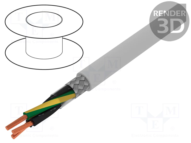 Cable; ÖLFLEX® CLASSIC 115 CY; 3G1mm2; PVC; gris; 300V,500V