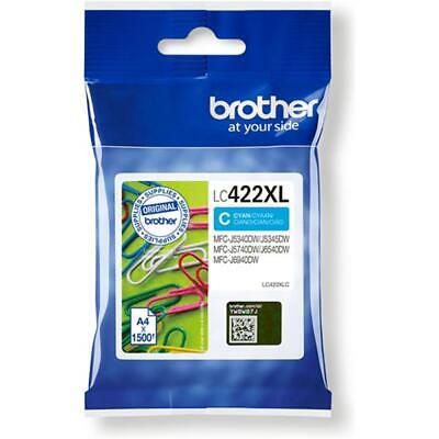 LC422XL Cyan Genuine High Yield Brother Ink Cartridge LC-422XL.