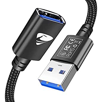 Cable Alargador USB 3.0 Extension Cable de extensión USB Aioneus 2 Metro por teclado USB, unidad flash, disco duro, impresora y más-Negro