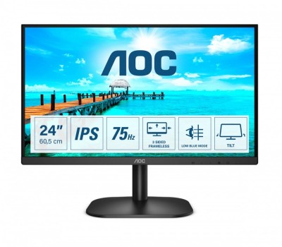 Monitor AOC 24B2XH, 23.8 pulgadas, 250 cd / m², Negro