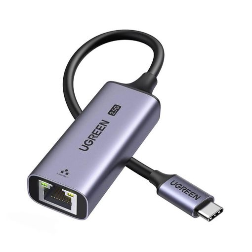 ADAPTADOR TIPO C 3,1 A RJ45 2,5G, CAJA DE ALUMINIO, DISEÑO REFORSADO, INDICADORES LED