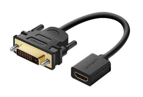 Adaptador DVI MACHI a HDMI HEMBRA,, BIDIRECCIONAL, 1080P,60Hz, 22 CM, NEGRO