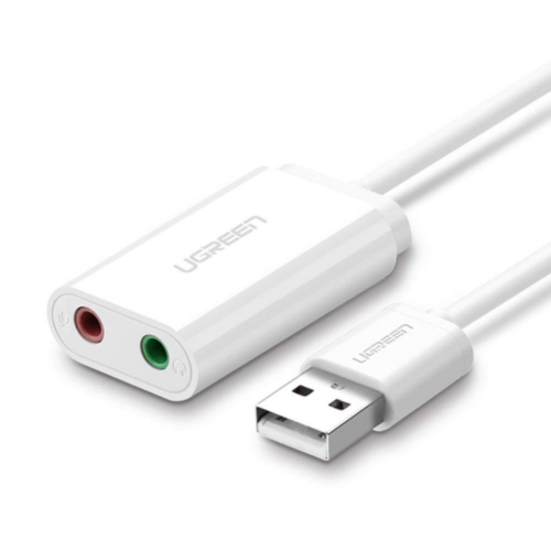 ADAPTADOR USB 2.0 A SONIDO 3.5MM UGREEN  BLANCO 30143