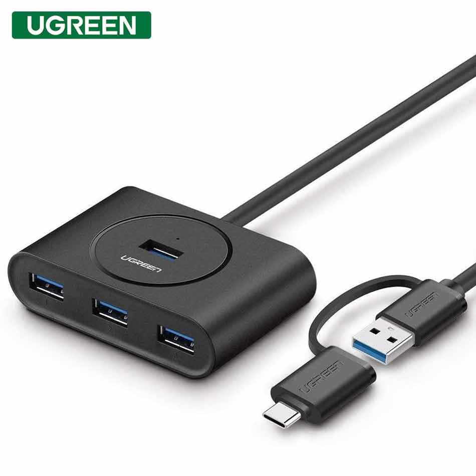 HUB UGREEN USB/TIPO C, 4 ENTRADAS USB