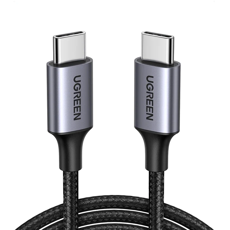 CABLE UGREEN TIPO C M/M, 2M,  NEGRO, 60W