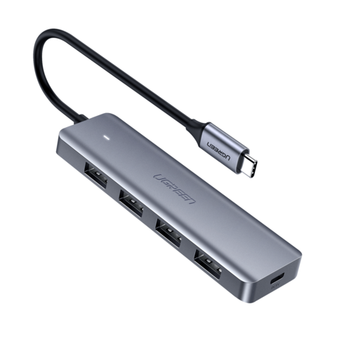 HUB UGREEN USB-C A 4 PUERTOS USB 3.0FUENTE DE ALIMENTACION MICRO USB