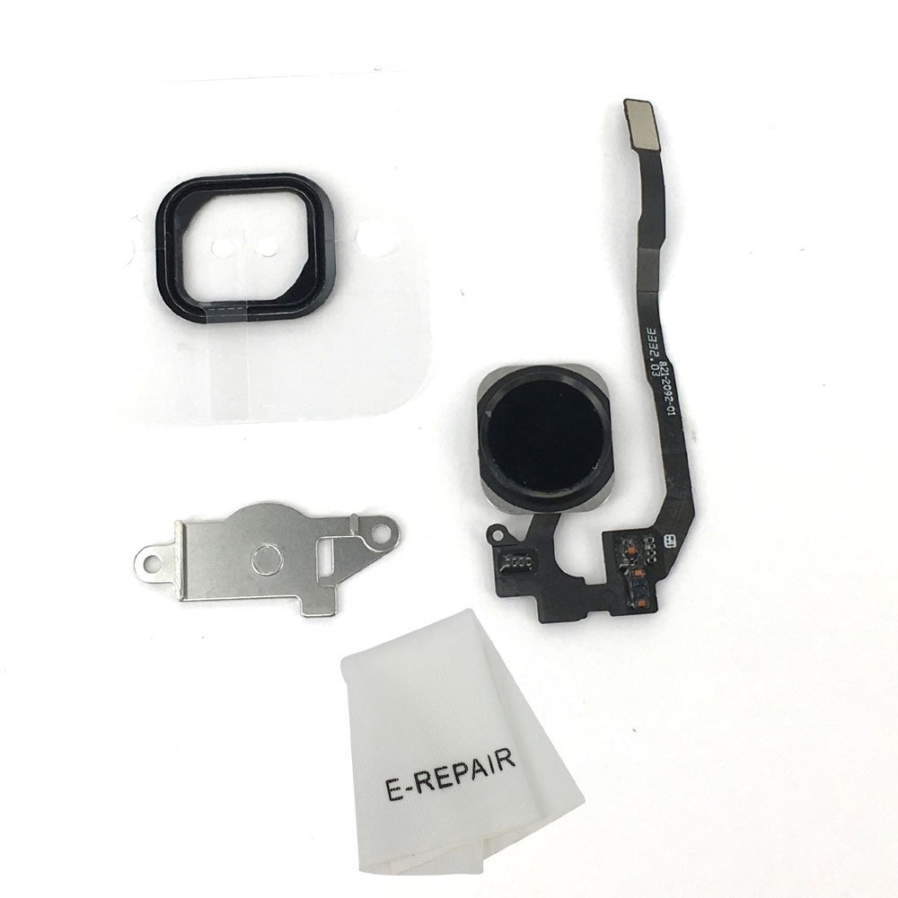 HOME BUTTON KEY FLEX CABLE METAL BRACKET RUBBER GASKET FOR IPHONE 5s (BLACK)