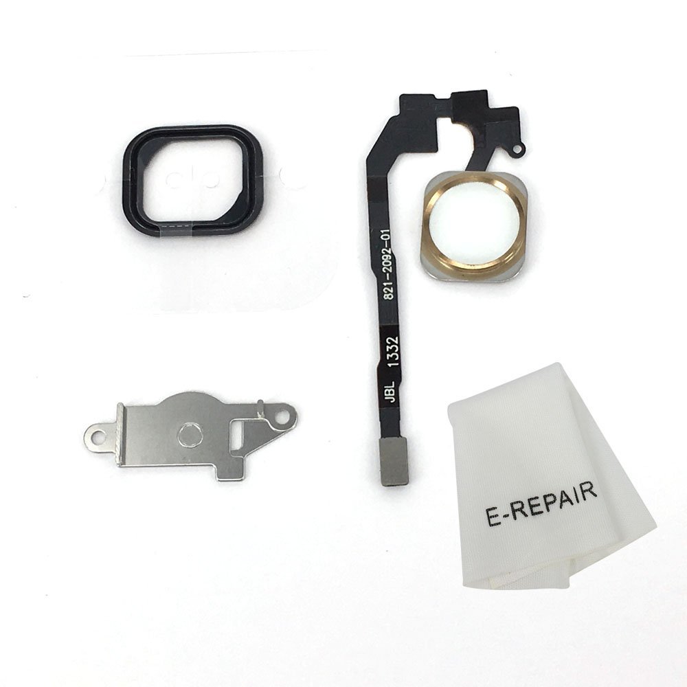 HOME BUTTON KEY FLEX CABLE METAL BRACKET RUBBER GASKET FOR IPHONE 5s (GOLD)