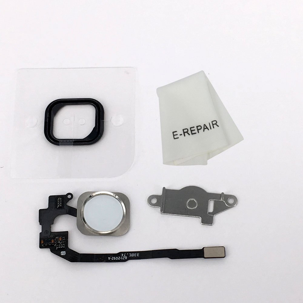 HOME BUTTON KEY FLEX CABLE METAL BRACKET RUBBER GASKET FOR IPHONE 5s (SILVER)