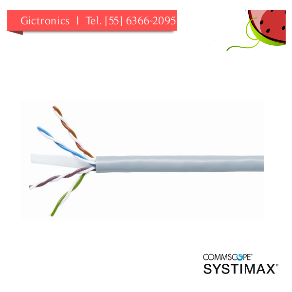 Systimax Cable UTP Plenum 1071 CMR Cat6 4 pares 550Mhz gris 1071E SL 4 23 W1000
