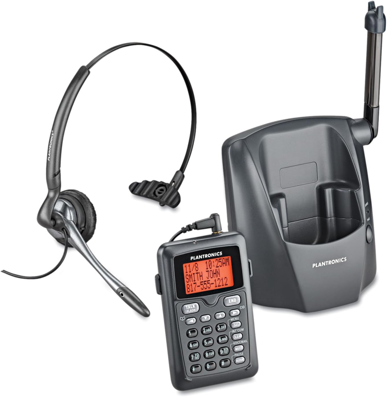 AURICULARES INALÁMBRICOS MANOS LIBRES CON CANCELACIÓN DE RUIDO POLY PLANTRONICS CT 14: COMPATIBLES CON IPHONE, ANDROID Y OTROS TELÉFONOS INTELIGENTES LÍDERES