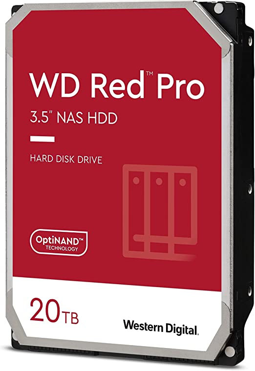 Western Digital Disco Duro Interno WD Red Pro NAS de 20 TB - 7200 RPM, SATA 6 GB/s, CMR, 512 MB Cache, 3.5 Pulgadas - WD201KFGX